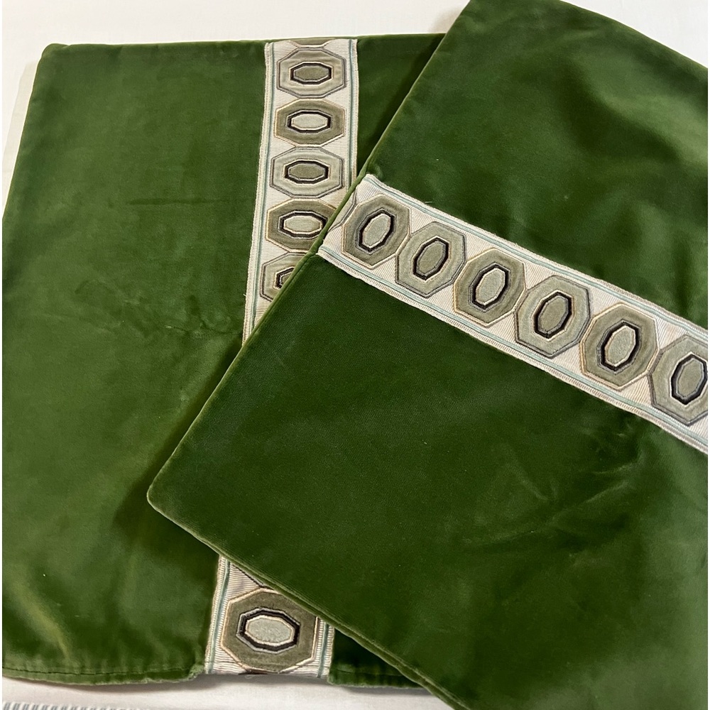2 ‼️velvet with trim tape pillow covers